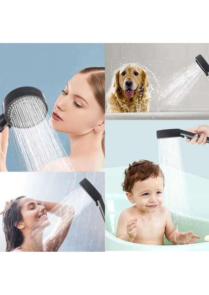 5 Fonksiyonlu Siyah Duş Başlığı ve Hortumlu Duş Seti, Pratik Kullanım