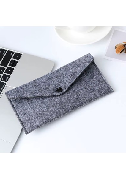 Şık Küçük Keçe Çanta Çıtçıtlı Düğmeli