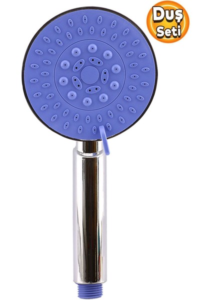 Mor Renkli, Şık ve Kullanışlı Duş Başlığı, Su Akışını Optimize Eder.