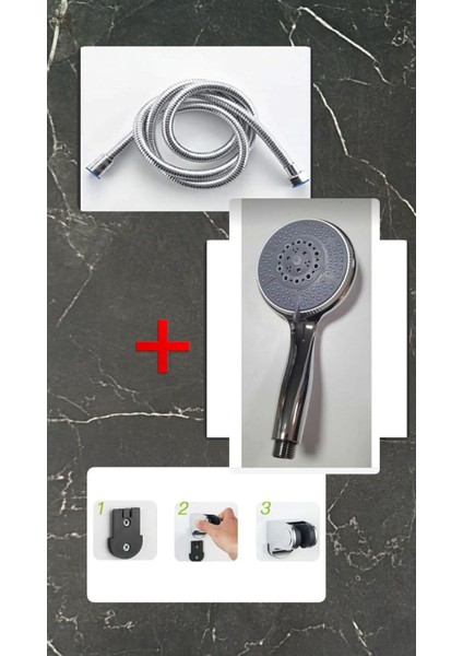 Yüksek Basınçlı, Ayarlanabilir Duş Başlığı, Gri, Konfor ve Şıklık Sunar