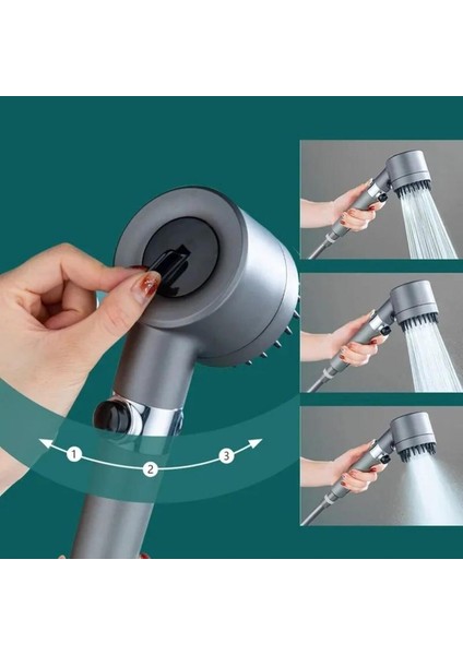 Üç Modlu Renkli Masajlı Yüksek Basınçlı Duş Başlığı indirimleri