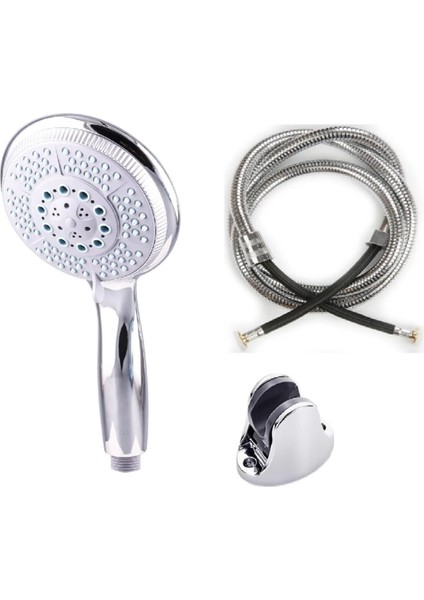 Parlak Krom Duş Başlığı ve Şık Örgülü Hortumlu Set, Konforlu Duş Deneyimi Için. fiyatları