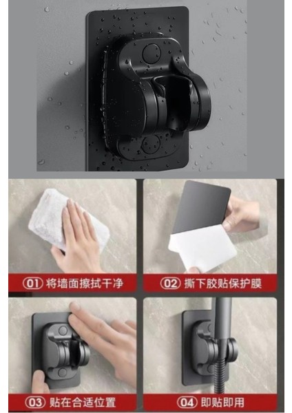 Ayarlanabilir Siyah Duş Başlığı Tutucu, Sağlam ve Pratik Tasarım fiyatları