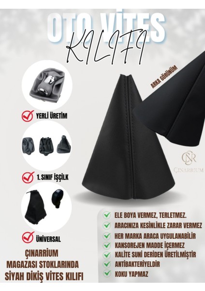 Volvo S40 Siyah Deri Özel Yeni Tasarım Siyah Spor Dikiş Vites Körüğü