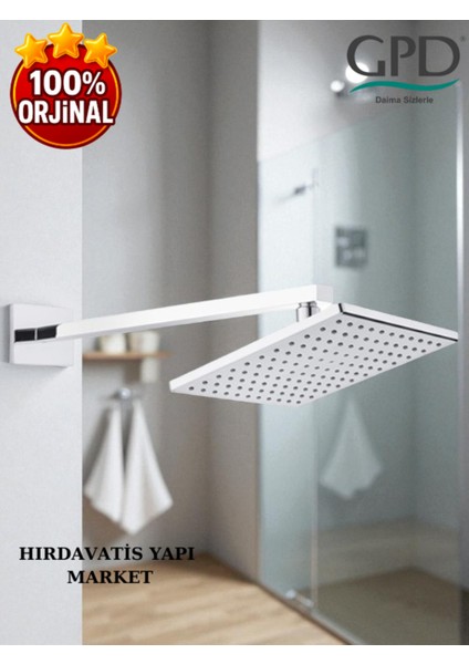 Gri Ankastre Duş Başlığı 200X200, Şık ve Modern Tasarım, Kolay Montaj fiyatları