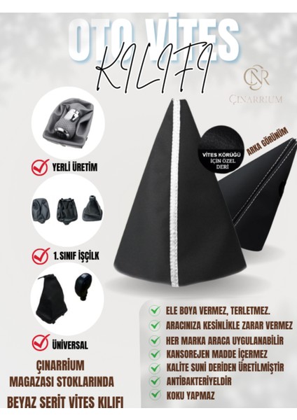 Mercedes Glk Vites Körüğü Siyah Deri Özel Yeni Tasarım Beyaz Şerit Dikiş