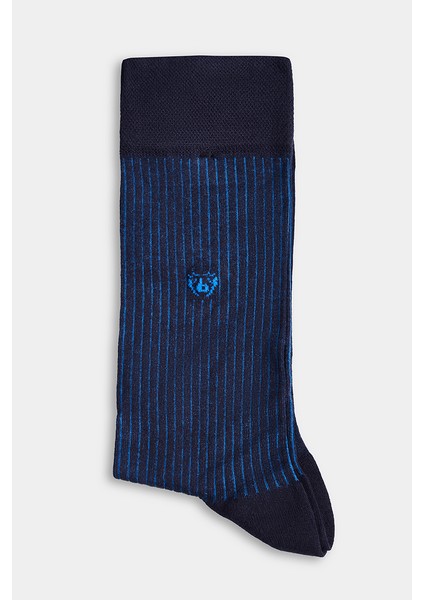 Erkek Bambu Sax Desenli Lacivert Uzun Soket Çorap CRBMB23Y104_39-10