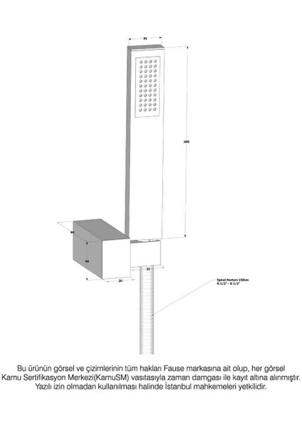 Şık Pirinç El Duş Takımı, Siyah Başlık, KMS102-B modelleri
