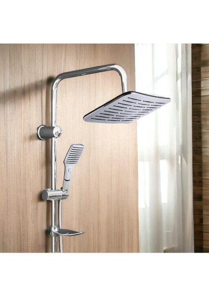 Krom Dikdörtgen Tepe Duş Seti, Dayanıklı ve Şık Banyo Yağmurlama Başlığı modelleri