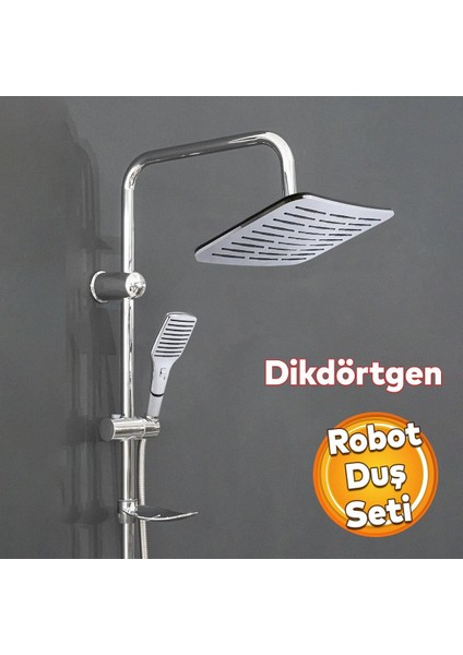 Krom Dikdörtgen Tepe Duş Seti, Dayanıklı ve Şık Banyo Yağmurlama Başlığı indirimleri