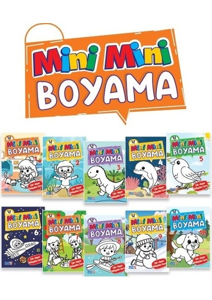 Mini Mini Boyama Kitabı Büyük Boy (10 Çeşit - 50 Kitap)