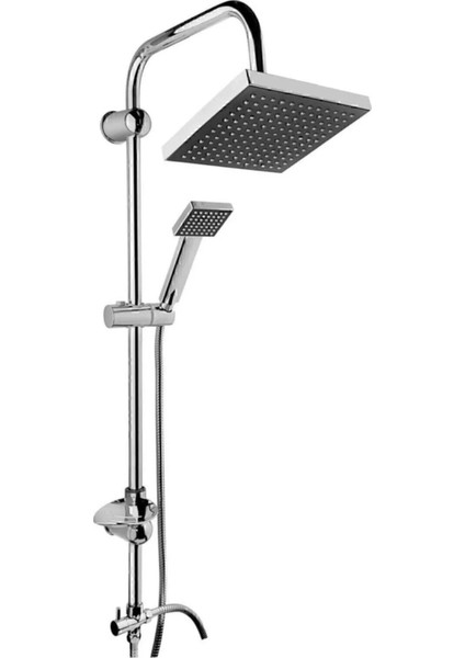 Şık Siyah Kare Çok Fonksiyonlu Yağmurlama Duş Sistemi