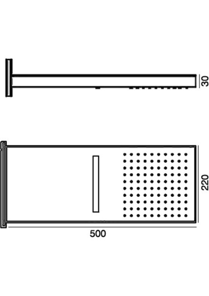 Şelale Tasarımlı Ankastre Panel Tepe Duş Başlığı Altın KTD110-G modelleri