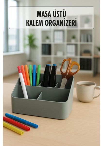 Masaüstü Kalem & Düzenleyici Kalemlik Gri
