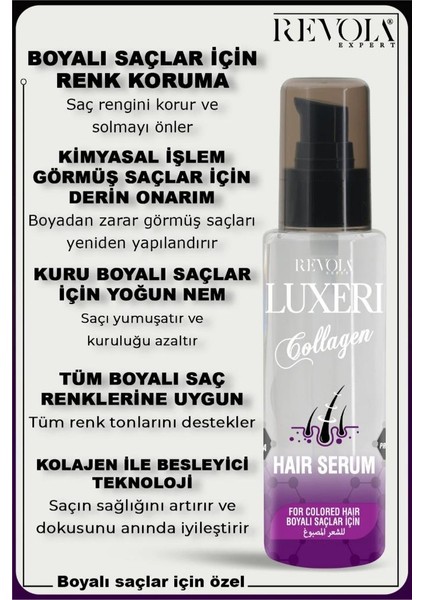 Luxeri Boyalı Saçlar Için Saç Bakım Serumu 75 ml Kolajen fiyatları