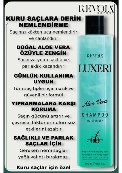 Luxeri Şampuan Kuru Saçlar Için Nem Desteği 500 ml Aloe Vera fiyatları
