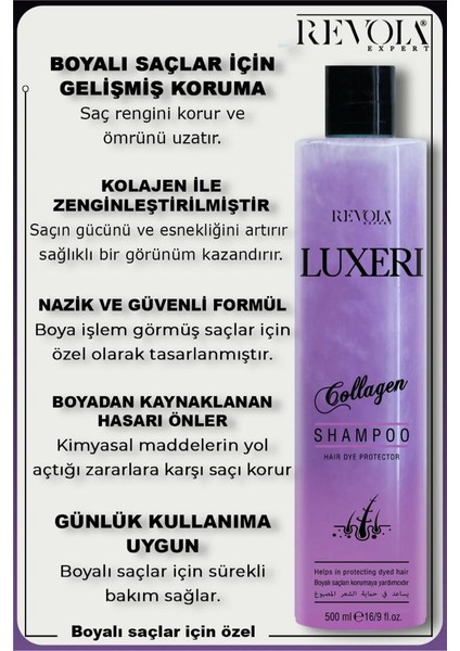 Luxeri Şampuan Boyalı Saçlar Için Koruma 500 ml Kolajen fiyatları