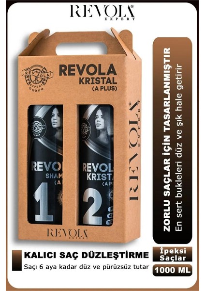 Expert Kristal A Plus Saç Düzleştirici 2'li Set 2X1000 ml