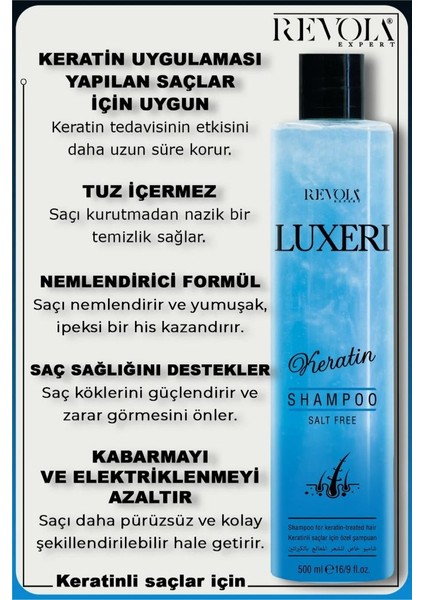 Luxeri Tuzsuz Şampuan Keratinli Saçlara Özel 500 ml Keratin fiyatları