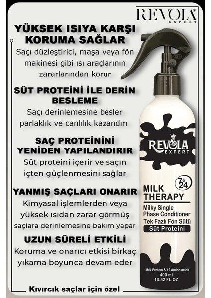 Expert Luxeri Tek Fazlı Süt Proteini Fön Suyu 400 ml Milk Therapy fiyatları