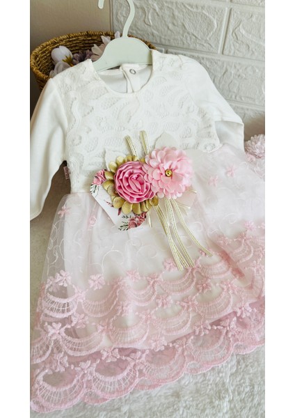 Kız Bebeklere Özel 2 Farklı Rengi Bulunan Tül Etekli Abiye Elbiseler fiyatları