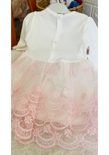 Kız Bebeklere Özel 2 Farklı Rengi Bulunan Tül Etekli Abiye Elbiseler