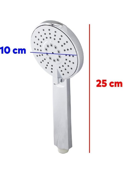 3'lü Şık Banyo Duş Başlığı Seti Metal Hortumlu Yuvarlak Tasarım fiyatları