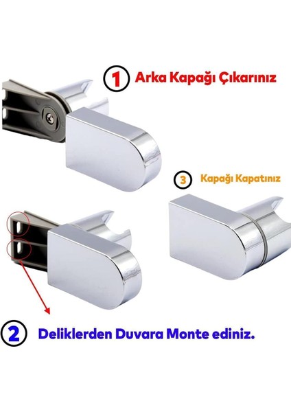 3'lü Şık Banyo Duş Başlığı Seti Metal Hortumlu Yuvarlak Tasarım fırsatları