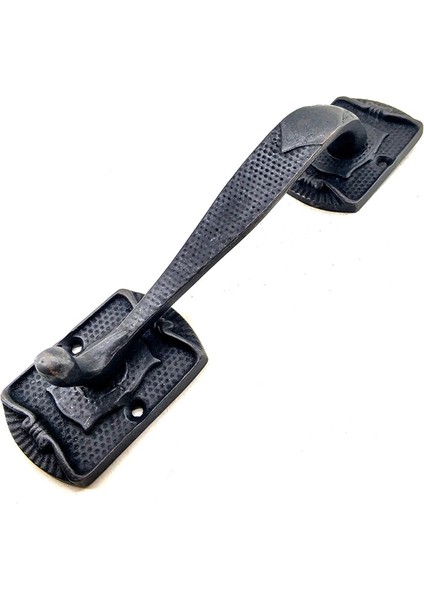 Antika Tarz Dekoratif Pirinç Ayak Tip Büyük Kapı Çekme Kolu - 220X50MM, Oksit