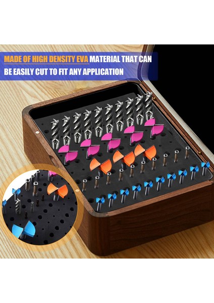110 Delik Yönlendirici Bit Tepsisi Depolama Tutucu 1/4inch 1/2inch Shank Freze Kesiciler Brill Bits Organizatör (Yurt Dışından) modelleri