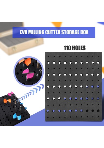 110 Delik Yönlendirici Bit Tepsisi Depolama Tutucu 1/4inch 1/2inch Shank Freze Kesiciler Brill Bits Organizatör (Yurt Dışından) indirimleri