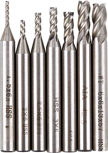 Swt 7pcs Hss Cnc 4 Flüt End Frezeleme Kesici Matkap Bit Seti 1.5 2 2.5 3 4 5 6mm (Yurt Dışından)