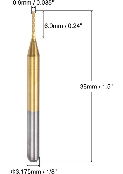 10 Adet Titanyum Ceket Karbür Uç Fabrikası Gravür Freze Kesici Cnc Yönlendirici Bitleri Pcb Makinesi Için, 1/8 Inç Sap 0.9mm (Yurt Dışından) modelleri