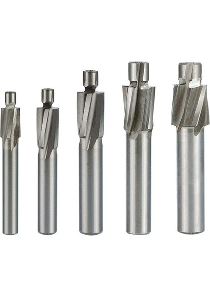 5 Parçalı Kılavuz Yuvalı Countersunk Die M3-M8 Freze Kesici 4 Dişli Yüksek Hızlı Çelik Freze Kesici Seti (Yurt Dışından)