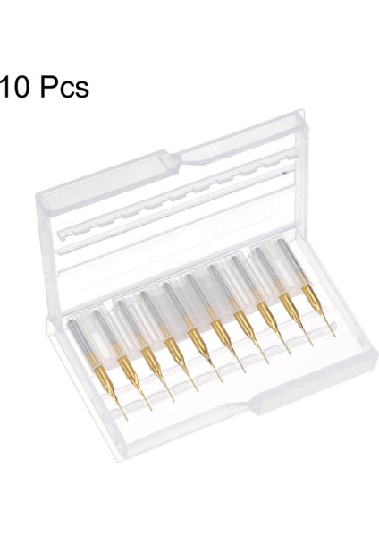 10 Adet Titanyum Ceket Karbür Uç Fabrikası Gravür Freze Kesici Cnc Yönlendirici Bitleri Pcb Makinesi Için, 1/8 Inç Sap 0.6mm (Yurt Dışından) indirimleri