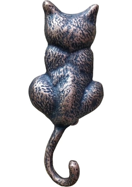 Antika Tarz Dekoratif Pirinç Kedi Sırt Kapı Tokmağı, Taktak - 160X65MM, Oksit
