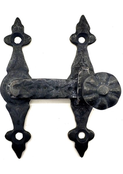 Antika Tarz Dekoratif Pirinç Kapı, Pencere Mandalı - 82X65 Mm, Oksit