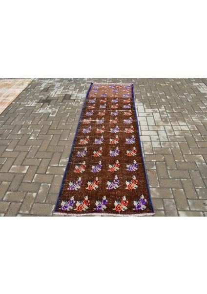 Doğulu Halı, 81X248 cm Yolluk Halı, Kahverengi Dekoratif Halı, Türk Halı