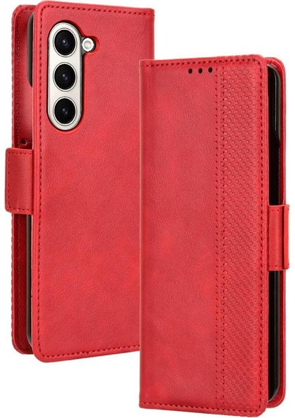Samsung Galaxy Z Fold 6 Premium Pu Deri Kılıf Tpu Tampon Kart Tutucu Ayaklı Gizli Manyetik Adsorpsiyonlu Darbeye Dayanıklı Flip Cüzdan Kılıf (Yurt Dışından)