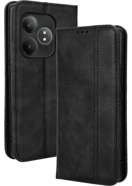 Realme Gt Neo 6 Premium Pu Deri Kılıf Tpu Tampon Kart Tutucu Ayaklı Gizli Manyetik Adsorpsiyonlu Darbeye Dayanıklı Flip Cüzdan Kılıf (Yurt Dışından)