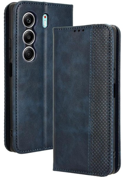 Tecno Camon 40 Pro 4g Premium Pu Deri Kılıf Tpu Tampon Kart Tutucu Ayaklı Gizli Manyetik Adsorpsiyonlu Darbeye Dayanıklı Flip Cüzdan Kılıf (Yurt Dışından)