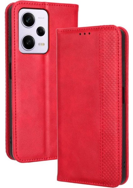 Xiaomi Redmi Note 12 Pro 5g Premium Pu Deri Kılıf Tpu Tampon Kart Tutucu Ayaklı Gizli Manyetik Adsorpsiyonlu Darbeye Dayanıklı Flip Cüzdan Kılıf (Yurt Dışından)
