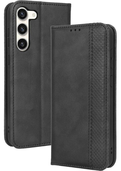 Samsung Galaxy S23 Plus 5g Premium Pu Deri Kılıf Tpu Tampon Kart Tutucu Ayaklı Gizli Manyetik Adsorpsiyonlu Darbeye Dayanıklı Flip Cüzdan Kılıf (Yurt Dışından)