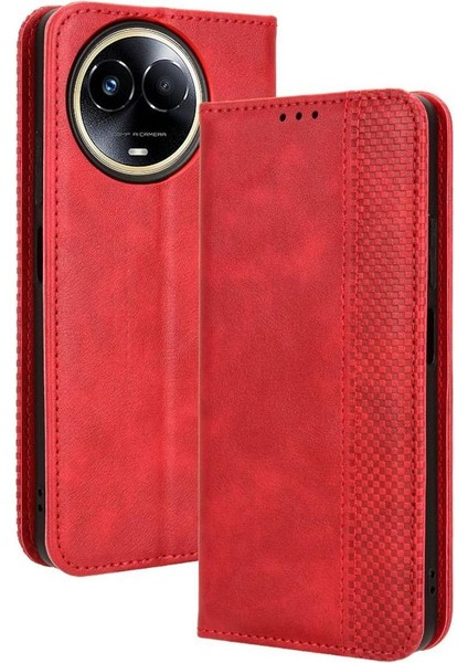 Realme 11 5g Premium Pu Deri Kılıf Tpu Tampon Kart Tutucu Ayaklı Gizli Manyetik Adsorpsiyonlu Darbeye Dayanıklı Flip Cüzdan Kılıf (Yurt Dışından)