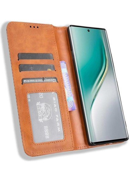 Tecno Camon 40 4g Premium Pu Deri Kılıf Tpu Tampon Kart Tutucu Ayaklı Gizli Manyetik Adsorpsiyonlu Darbeye Dayanıklı Flip Cüzdan Kılıf (Yurt Dışından) modelleri