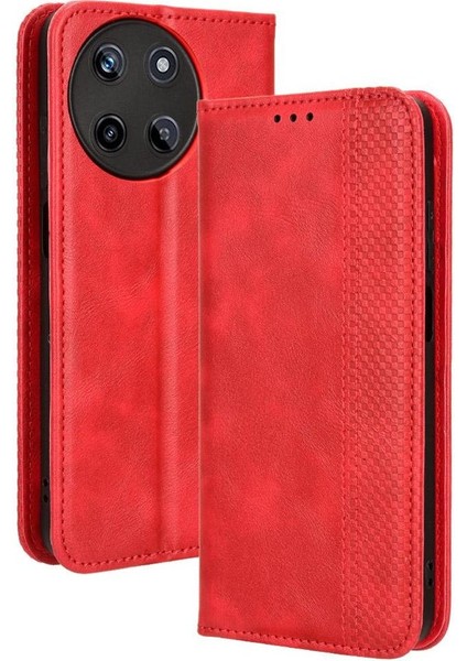 Realme 11 4g Premium Pu Deri Kılıf Tpu Tampon Kart Tutucu Ayaklı Gizli Manyetik Adsorpsiyonlu Darbeye Dayanıklı Flip Cüzdan Kılıf (Yurt Dışından)