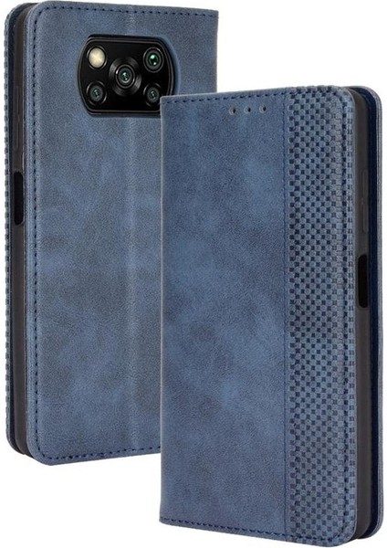 Xiaomi Poco X3 Nfc Premium Pu Deri Kılıf Tpu Tampon Kart Tutucu Ayaklı Gizli Manyetik Adsorpsiyonlu Darbeye Dayanıklı Flip Cüzdan Kılıf (Yurt Dışından)