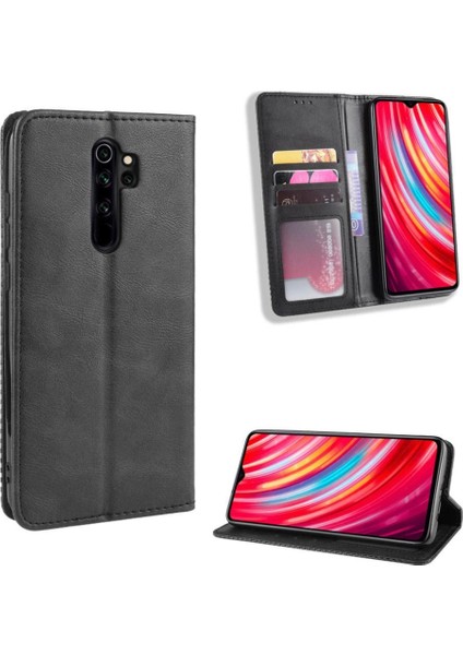 Xiaomi Redmi Note 8 Pro Premium Pu Deri Kılıf Tpu Tampon Kart Tutucu Ayaklı Gizli Manyetik Adsorpsiyonlu Darbeye Dayanıklı Flip Cüzdan Kılıf (Yurt Dışından)