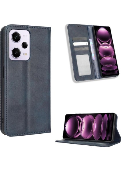 Xiaomi Redmi Note 12 Pro 5g Premium Pu Deri Kılıf Tpu Tampon Kart Tutucu Ayaklı Gizli Manyetik Adsorpsiyonlu Darbeye Dayanıklı Flip Cüzdan Kılıf (Yurt Dışından)