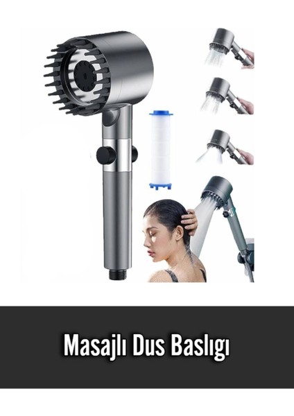 Çok Fonksiyonlu Ayarlanabilir Krom Duş Başlığı, Filtreli, Kaliteli ve Lüks Tasarım